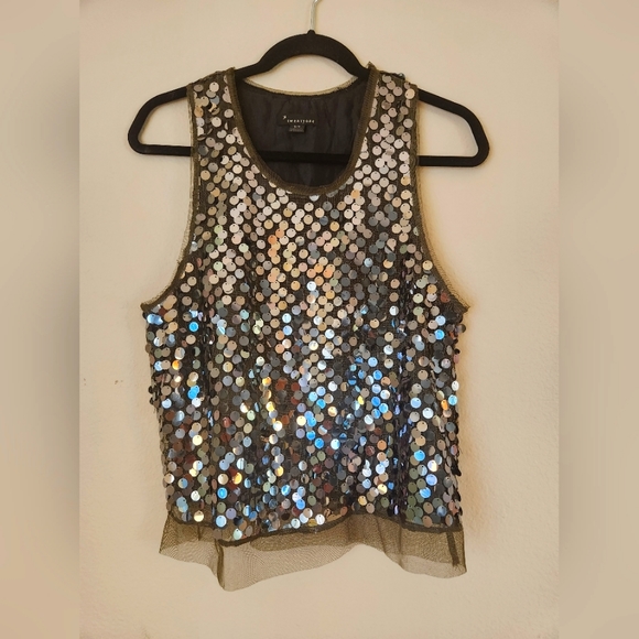 Festive Tank Top - big sequins - Shimmer, Shine and Smile all day and night! - Picture 1 of 4